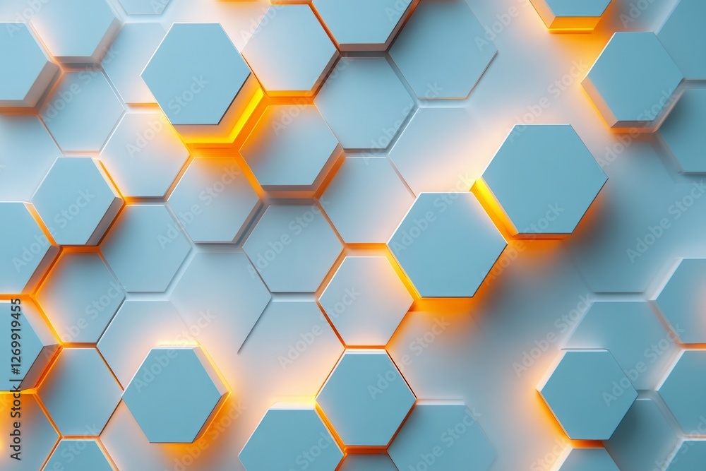 Poster abstract white background with a hexagonal pattern for a technology concept vector presentation desi