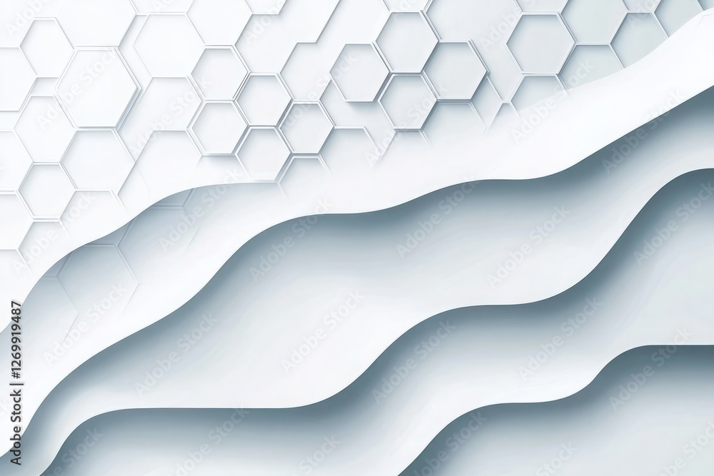Poster abstract white background with a hexagonal pattern for a technology concept vector presentation desi