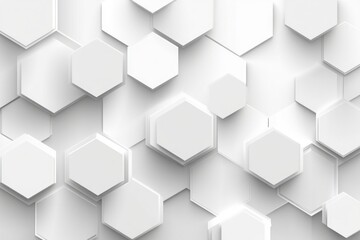Abstract white background with a hexagonal pattern for a technology concept vector presentation design background. Copy space available