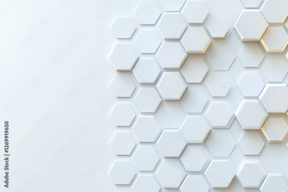 Poster abstract white background with a hexagonal pattern for a technology concept vector presentation desi