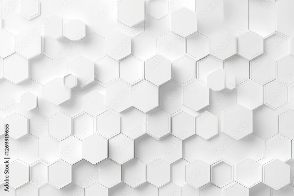 Poster abstract white background with a hexagonal pattern for a technology concept vector presentation desi