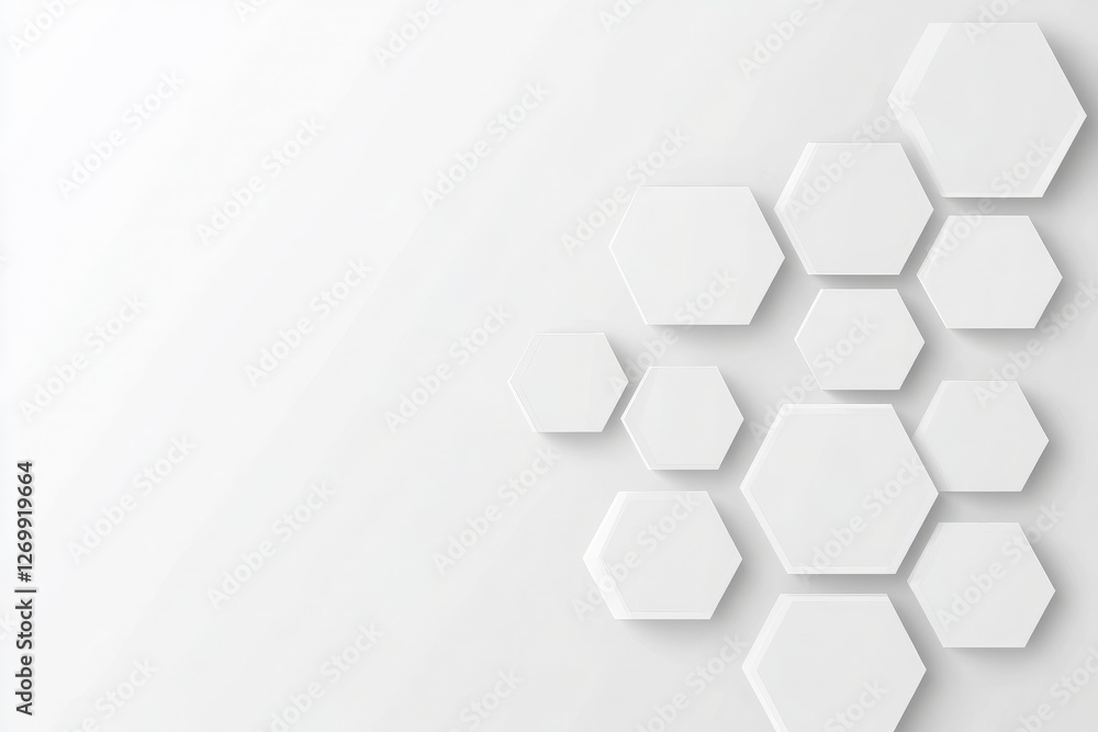 Poster abstract white background with a hexagonal pattern for a technology concept vector presentation desi