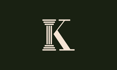 k pillar monogram logo design