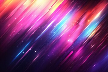 Fototapeta premium Vibrant neon laser beams in blue and purple colors on a dark background, a futuristic digital art vector illustration. Neon glow effect for an energetic concept banner or party