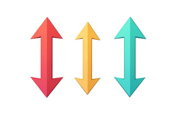 Colorful arrows indicating movement and direction in a modern abstract design isolated on transparent background