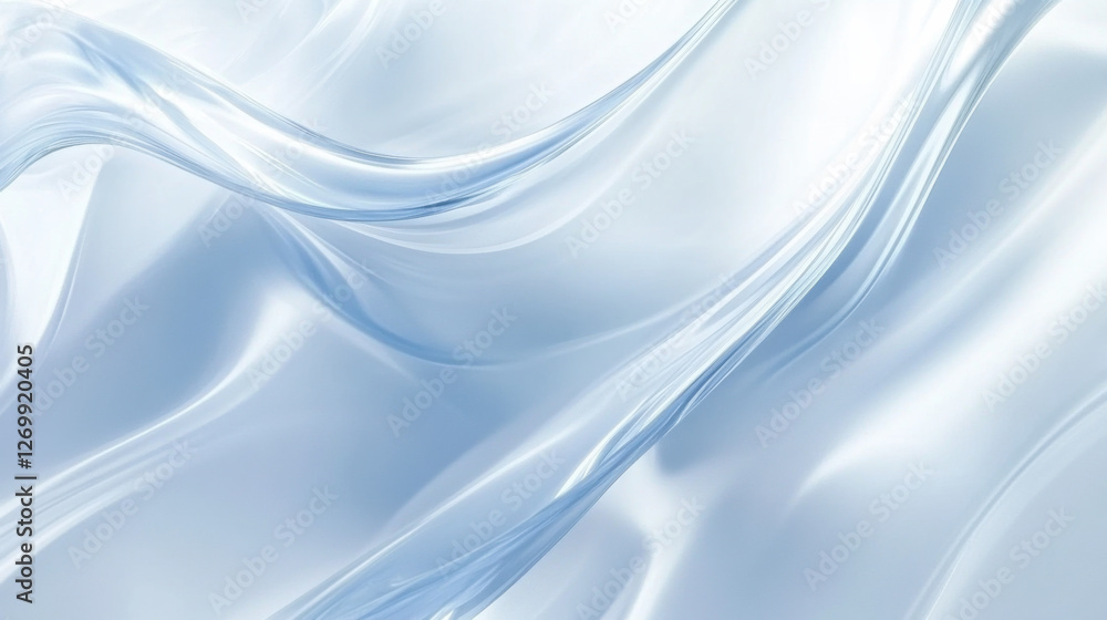 Poster soft flowing fabric creates a serene background with gentle waves and smooth texture, reflecting lig