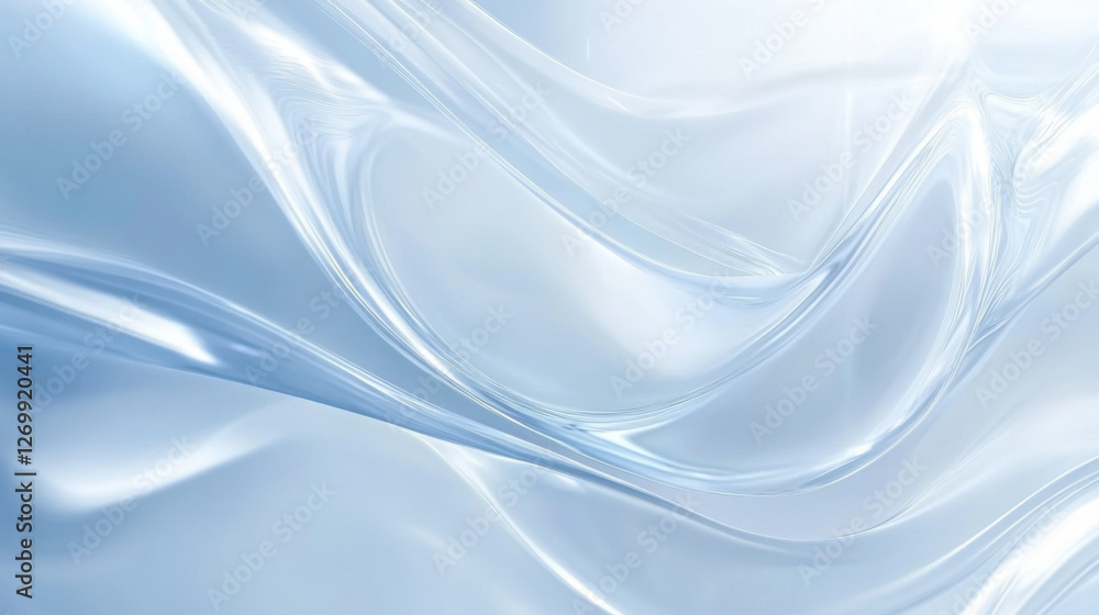 Poster soft flowing fabric creates a serene background with gentle waves and smooth texture, reflecting lig