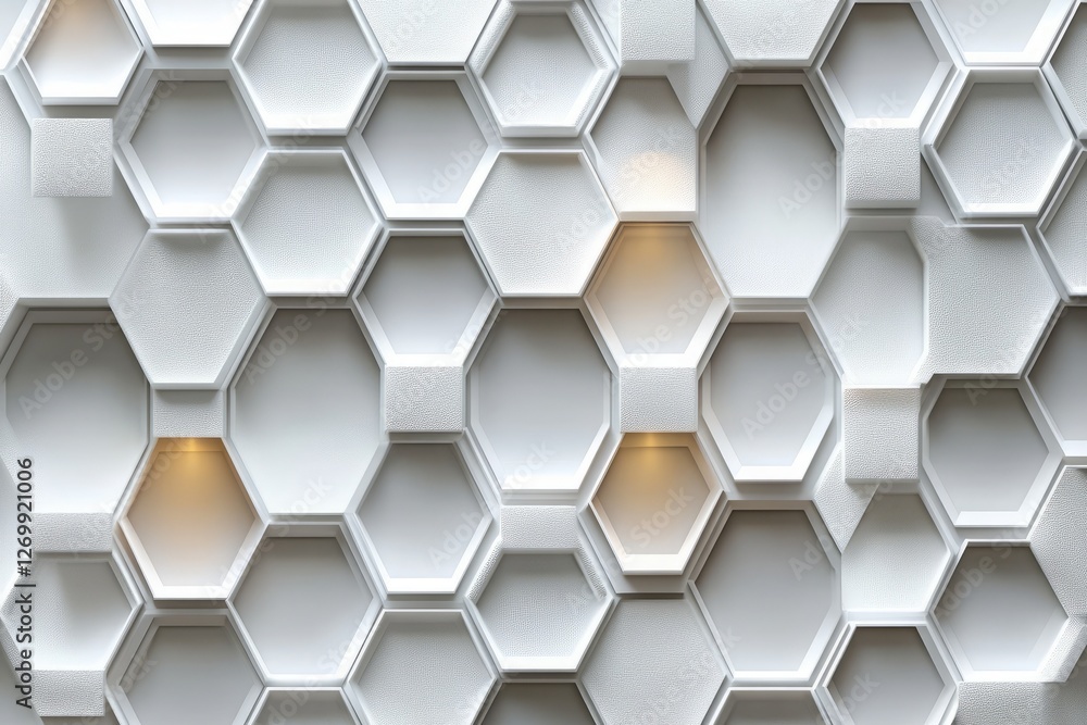 Poster abstract white background with a hexagonal pattern for a technology concept vector presentation desi