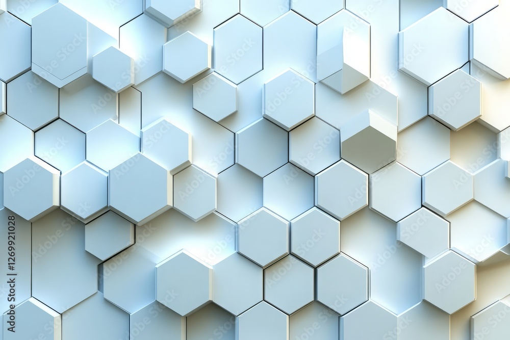 Poster abstract white background with a hexagonal pattern for a technology concept vector presentation desi