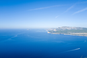 The coves in Cassis in Europe, France, Provence Alpes Cote d Azur, Bouches du Rhone, Cassis, in...
