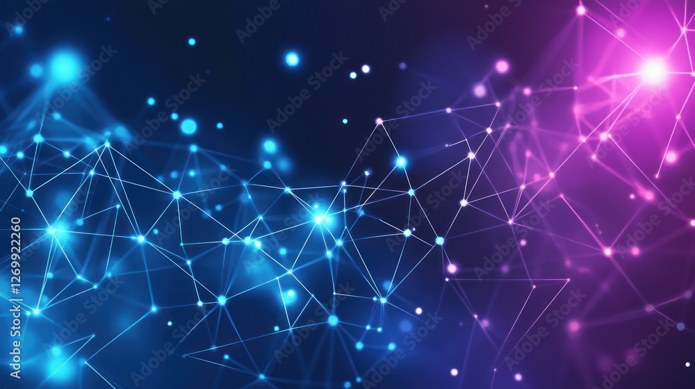 Poster futuristic plexus background with glowing nodes and interconnected lines