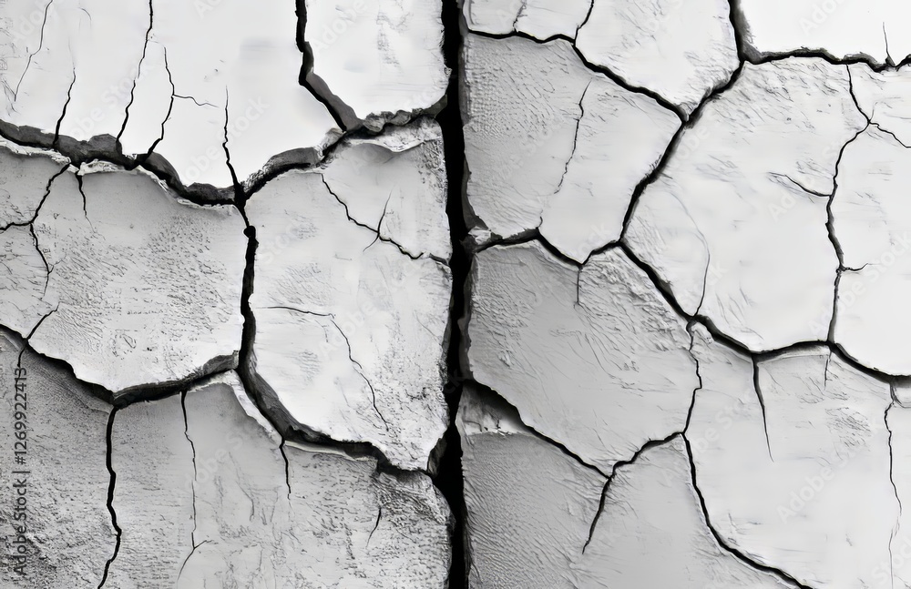 Aufkleber cracks in the ground due to an earthquake. floor with a hole and visible destruction marks, a broken