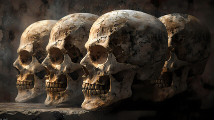 "the aesthetic skull". Whispering Stone Faces. Illustration