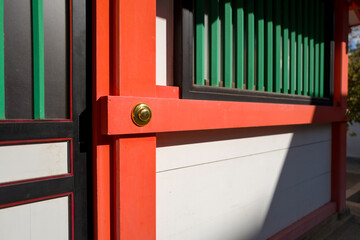 Obraz premium Ikuta Jinja Shrine in Kobe in Asia, Japan, Kansai, Kobe, in summer, on a sunny day.