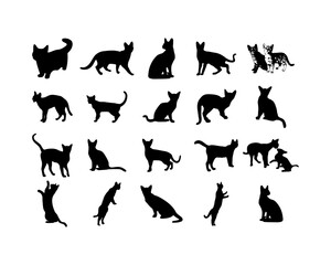 Cat silhouette set