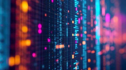 Colorful data framework visualized in an abstract digital design.