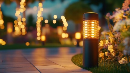 Illuminated Pathway Garden Landscape Evening Lighting