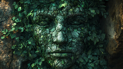 ancient nature foliage stone fusion