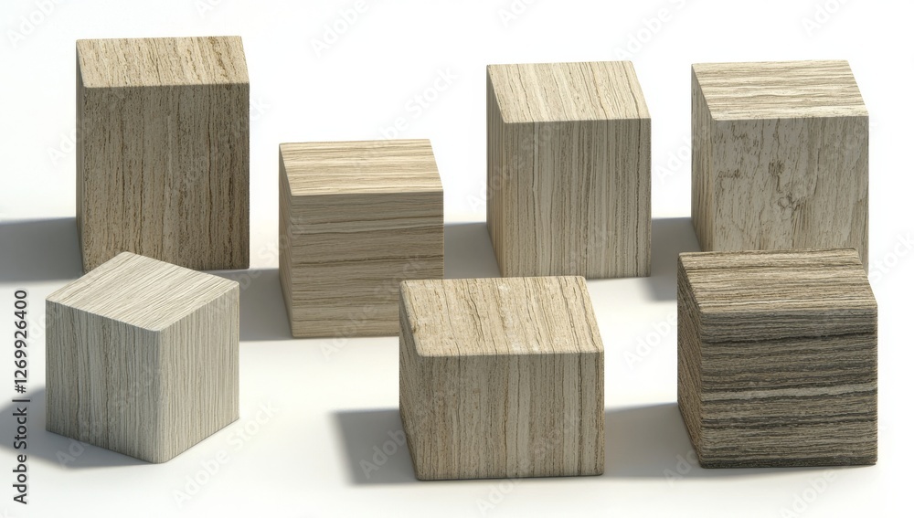 Poster stages showing a cube breaking apart due to an explosion. template suitable for web illustrations an