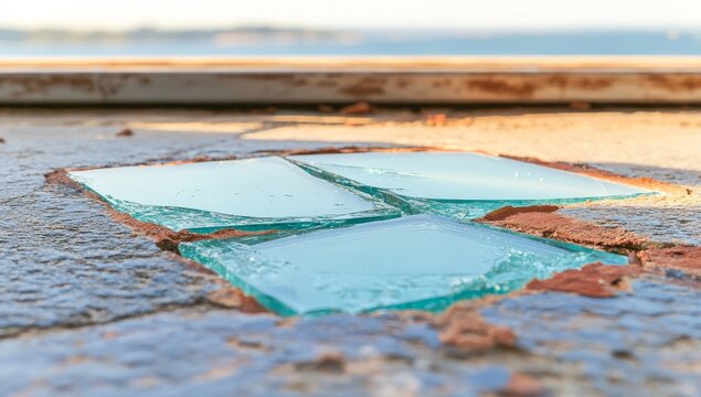 A modern, transparent glass template designed for backgrounds with texture