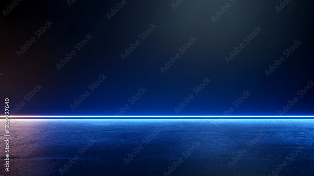 Poster a stunning abstract background featuring a dimly lit space with a vibrant blue line cutting through 