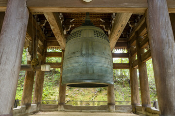 The Chion-in Daishoro (Great Bell) at Chion-in Temple in Kyoto in Asia, Japan, Kansai, Kyoto, in summer on a sunny day.