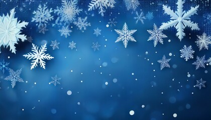 winter themed blue monday concept with white snowflakes and blue background