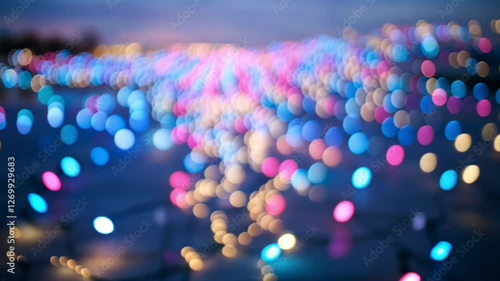 Poster blurred multicolor glowing bokeh lights creating a dreamy and abstract vibrant festive background