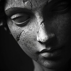 Obraz premium Une ancienne statue néoclassique romaine ou grecque a été érigée en 1840 dans le centre historique de Lucques