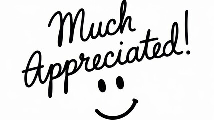 Fototapeta premium Hand drawn much appreciated message with a smiley face