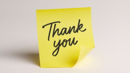 A yellow sticky note expresses gratitude with thank you text