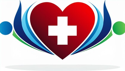 Obraz premium four health care logo with heart shape