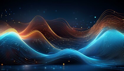 abstract digital waves of connectivity