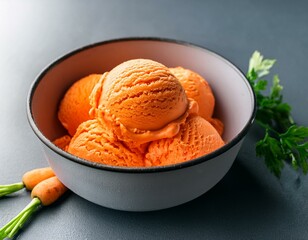 bright orange carrot ice cream with a creamy refreshing texture perfect for unique summer dessert