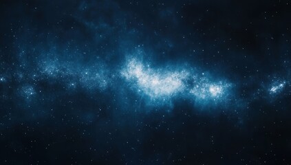 Naklejka premium Stunning deep space view of the Milky Way galaxy with glowing blue nebulae and countless stars