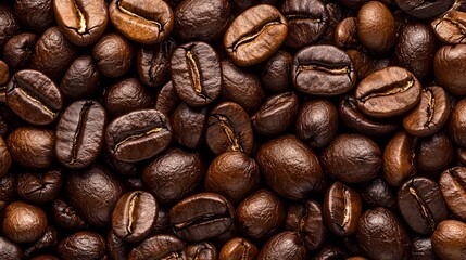 Fototapeta premium Close-up of roasted coffee beans.