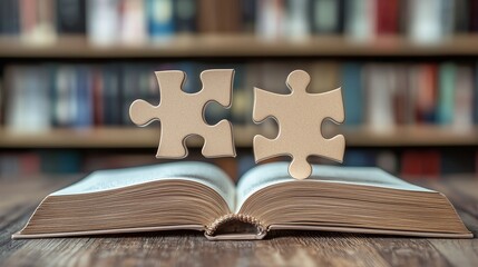 Open book with puzzle pieces symbolizes inclusive education bridging gaps.