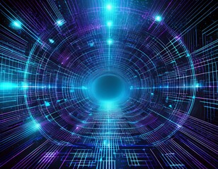 Obraz premium abstract technology data cybersecurity vulnerability of science and network connectivity futuristic and digital tunnel