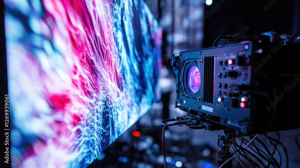 Aufkleber professional projector displaying abstract visuals at event for presentation