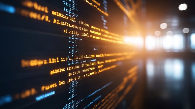 Abstract Vector Graphic of Code Snippet, Modern Programming Language Script on Digital Display - Powered by Adobe