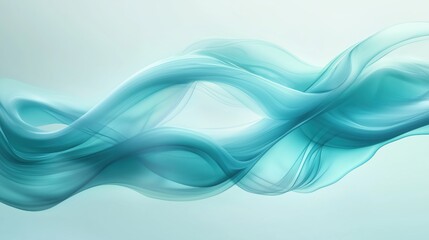 Fototapeta premium Abstract turquoise liquid waves with smooth flowing motion and curves