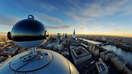 360? Camera Captures Panoramic London Skyline at Sunset