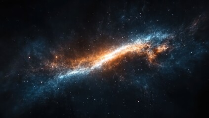 Fototapeta premium Stunning spiral galaxy with glowing core and colorful cosmic dust in deep space