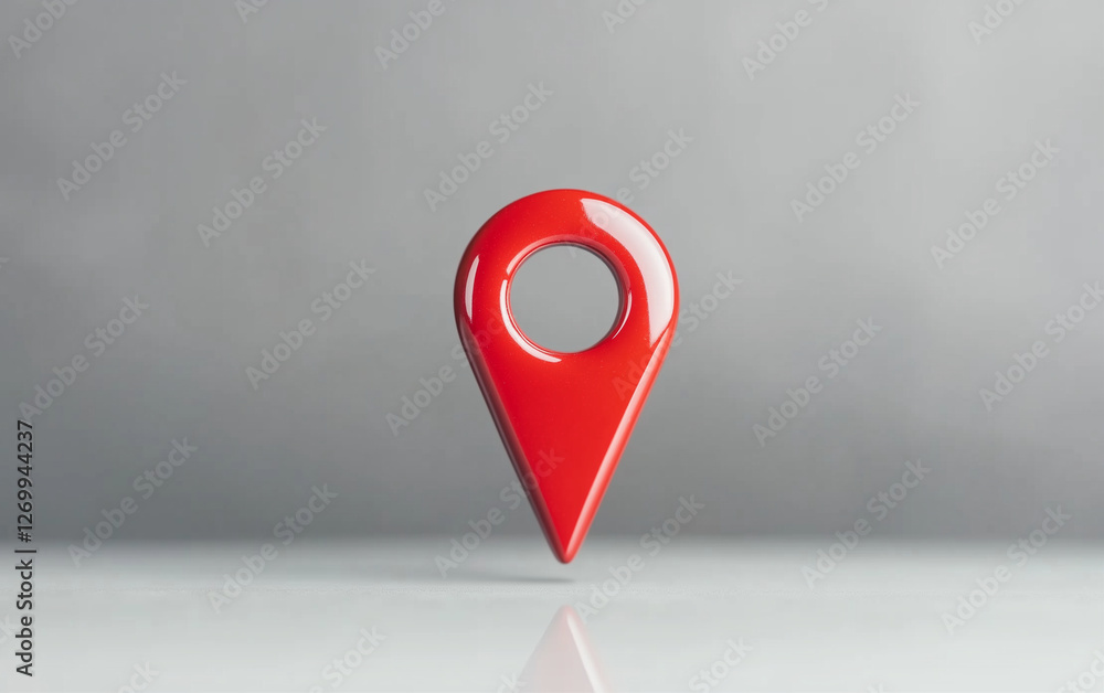 Poster location pin map marker. red location pin on a white surface. location pin for maps and navigation