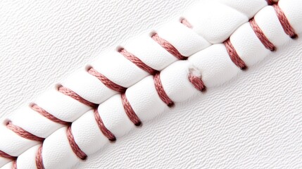 White Leather with Pink Stitching Detail