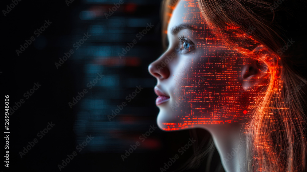 Aufkleber innovative ai technology integration in human profile for rapid deployment and agile innovation in m