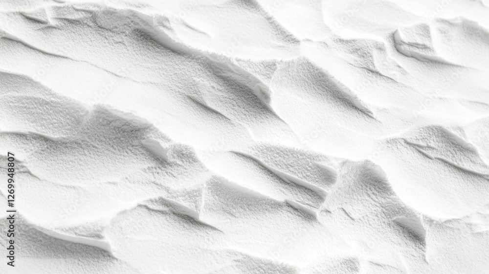 Poster the smooth surface of fresh snow reveals intricate patterns and textures, glistening softly in the l