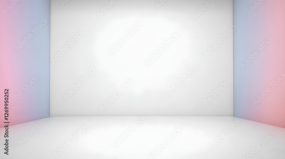 Poster empty white studio background. design for displaying product.