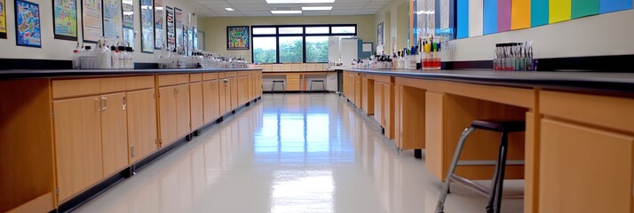 science concept with a research laboratory