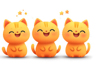 Obraz premium Cute Kitten With Fluffy Orange Fur and Big Eyes Sitting Against a White Background, Exuding Adorable Charm and Playfulness